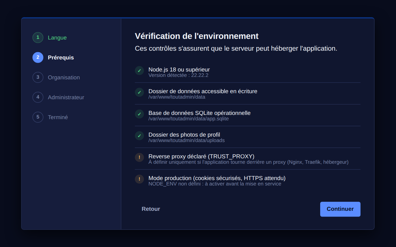 Assistant d'installation