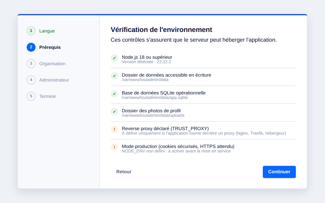 Assistant d'installation