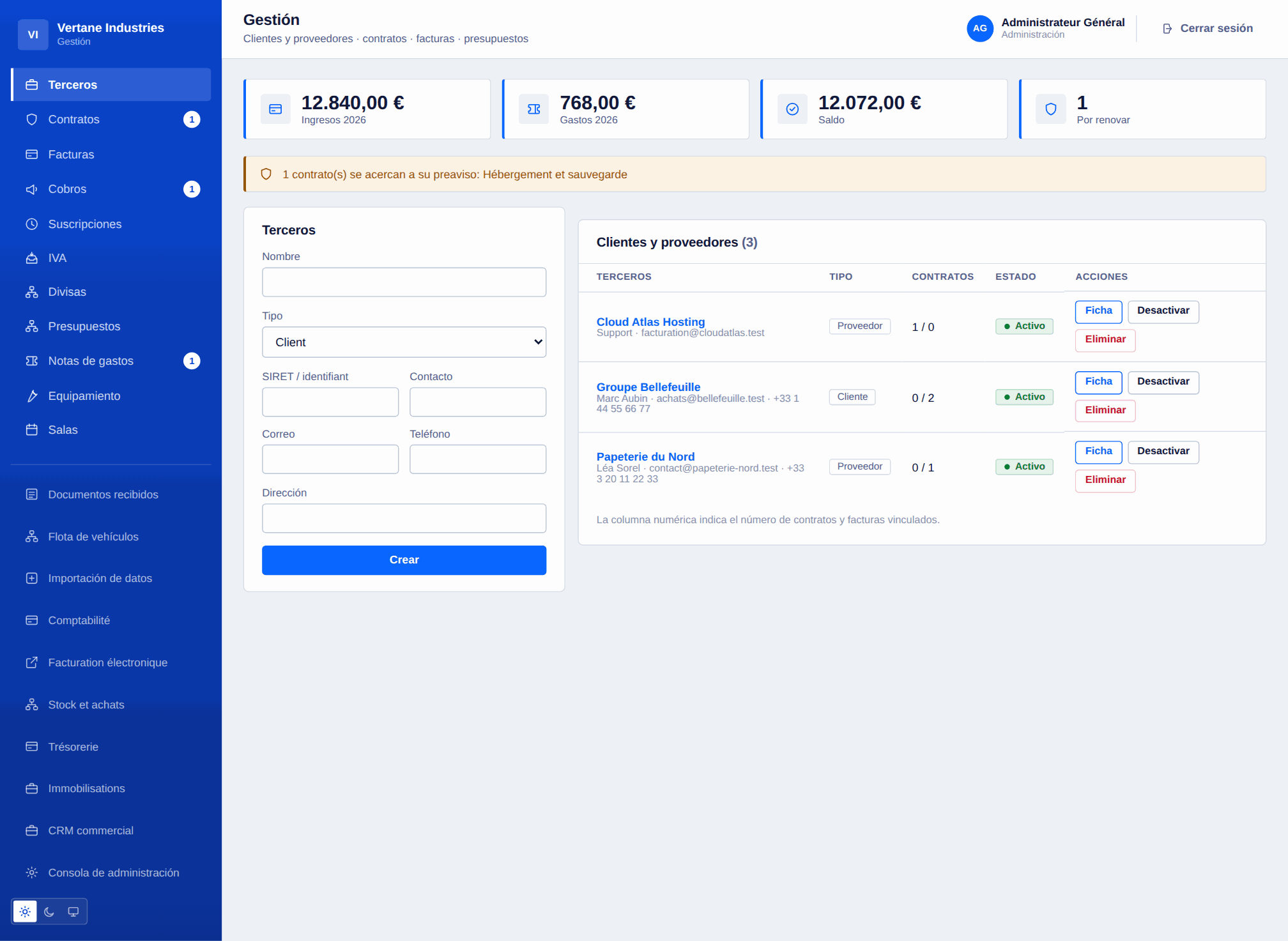 Gestión administrativa y financiera