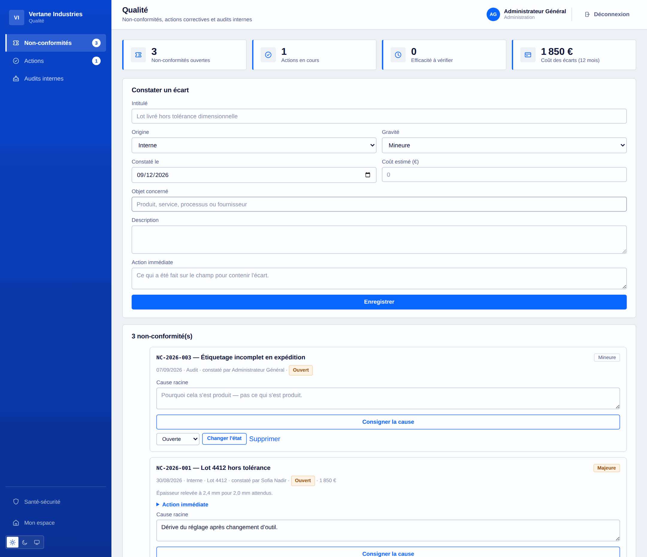 Qualité et audits internes